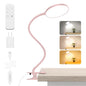 iFalarila Reading Light with Remote, LED Desk Lamp Clip on [1H Timer & Nightlight] RA>95 Dimmable Flexible Gooseneck, Reading Lamp with Clamp for Table - 4.7'' (Adapter Included) - style: 4.7'' Pink