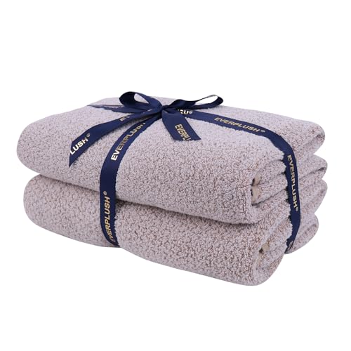 Everplush Diamond Collection Extra Large Bath Towel Sheet – 2 PK, Super Soft & Highly Absorbent, Quick-Drying, Oversized & Thick. Perfect for Bathroom, Pool, Swimming Use (Brown, 35" x 66" 2PK) - color: Brown, size: (Pack of 2) Bath Sheets (35 x 66 in)