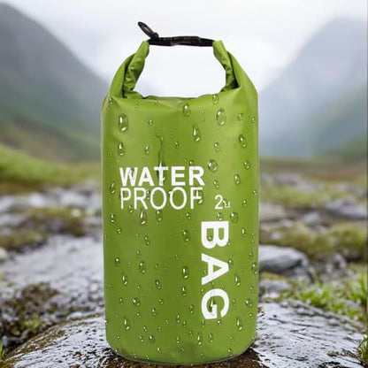 Waterproof Dry Bag 2L, Lightweight Roll-Top Sack for Kayaking Swimming Camping and Beach, Compact & Water-Resistant Outdoor Essential (Peagreen) - color: Peagreen