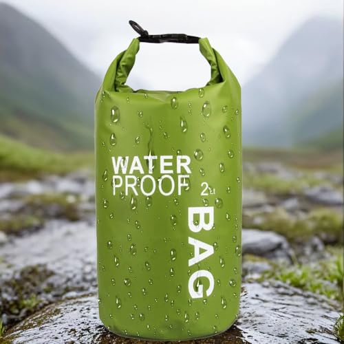 Waterproof Dry Bag 2L, Lightweight Roll-Top Sack for Kayaking Swimming Camping and Beach, Compact & Water-Resistant Outdoor Essential (Peagreen) - color: Peagreen