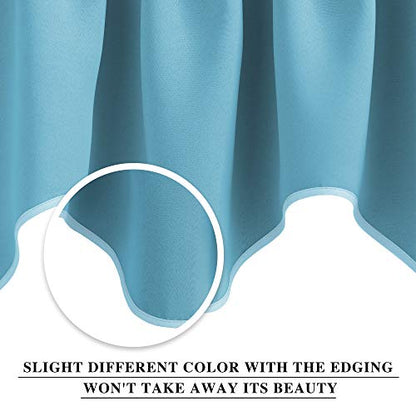 NICETOWN 2 Panels Window Valances Farmhouse 42 x 18 inch Long Window Treatment Thermal Insulated Room Darkening Curtain Valances Rod Pocket for Kitchen/Living Room, Teal Blue - color: Teal Blue, size: 42"W x 18"L (Pack of 2)