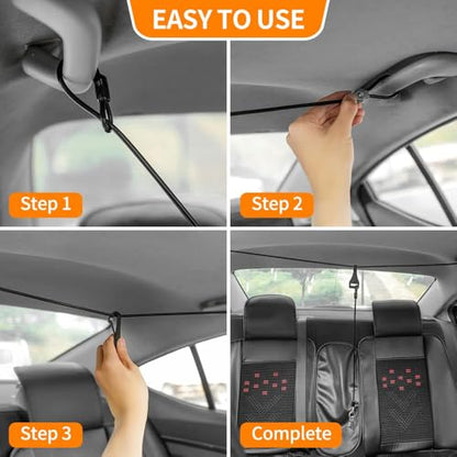 Dog Seatbelt, Car Harness with Coated Wire Rope, Happy Ride Dog Zipline, Safety Restraint No-Chew Tether Cable (Stainless Steel, 5 FT)