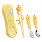 Toddler Utensils Stainless Steel Kids Silverware Set with Kids Spoons and Forks Set and Kids Chopsticks for Self Feeding Learning with Portable Case - color: Yellow