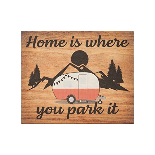 JennyGems Camper Gifts, Home Is Where You Park It Wooden Sign, RV Camping Gifts, Camper Decor, Made in USA - color: Home Is Where You Park It