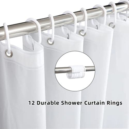 White Shower Curtain Liner 72 x 72 inch Plastic Shower Liner Washable Inside Shower Curtain Liner PEVA Shower Curtains for Bathroom with Magnets and Rustproof Metal Grommet Holes - color: Pure White, size: 72"W x 72"L (Pack of 1)
