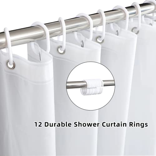 White Extra Wide Shower Curtain Liner 72 x 84 inch Plastic Shower Liner Washable Inside Shower Curtain Liner PEVA Shower Curtains for Bathroom with Magnets and Rustproof Metal Grommet Holes - color: Pure White, size: 72"W x 84"L (Pack of 1)