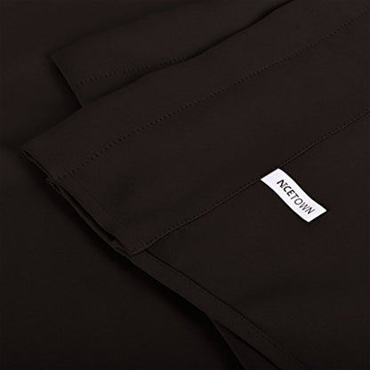 NICETOWN 2 Panels Blackout Valances Farmhouse Kitchen Window Treatment Thermal Insulated Room Darkening RV Camper Valances Rod Pocket for Kitchen/Bedroom/Office, 42 x 18 inch Long, Black - color: Black, size: 42"W x 18"L (Pack of 2)