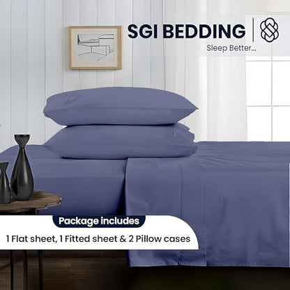 SGI bedding Queen Bed Sheets Set – Premium 600 TC Egyptian Cotton, Crisp & Cooling Sateen Weave, Extra Soft Hotel Collection, Fits Mattresses Up to 16 Inch Deep, Long Lasting – Mediterranean Blue - color: 12 - Mediterranean Blue, size: Queen