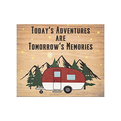 JennyGems Today's Adventures Are Tomorrow's Memories Wooden Camping Sign, Camper Gifts, American Made - color: Todays Adventures