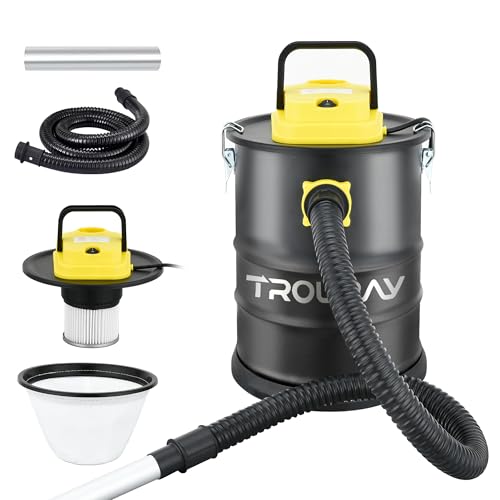 Fireplace Ash Vacuum Cleaner, 2.6 Gallon Heat Resistant Lightweight Canister Vacuum Cleaner with 800W Powerful Suction Blowout for Fireplaces, Pellet Roasters, Woodstoves Pellet Ash Vacuums - size: 2.6 Gallon