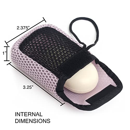MainBasics Exfoliating Bar Soap Pouch Dual-Sided Body Scrubber - Fits Standard Size Soap Bars, Pink - style: Pink