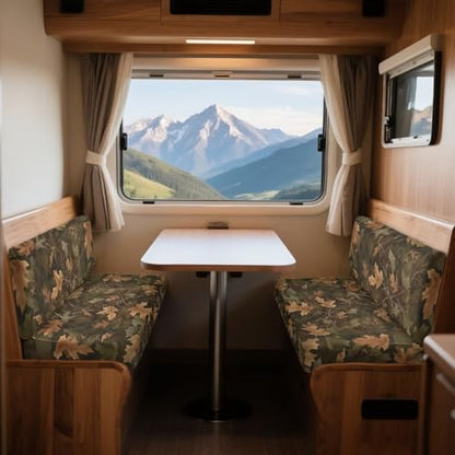Fallen Leaves Print 2 Pack RV Dinette Cushion Covers Stretch Camper Cushion Slipcover Replacement RV Couch Cover Furniture Protector for RV Camper Car Bench - color: Fallen Leaves
