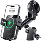 MOKPR Wireless Car Charger, 15W Auto Clamping Car Charger Dash Windshield Air Vent Phone Holder Compatible with iPhone 16 15 14/13/13 Pro/12 pro/12/11/X/8, Samsung S24/S23/S22 - color: Gray
