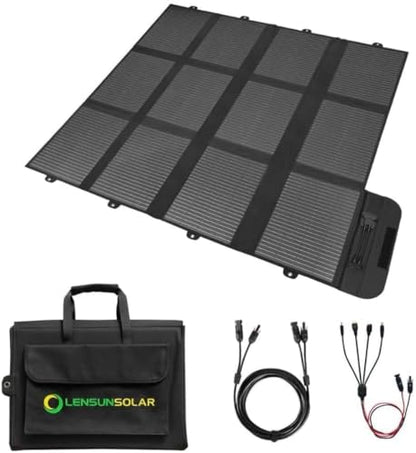 LENSUNSOLAR 300W Solar Blanket Complete Kit Ready to Charge Battery and Solar Generator Portable Lightweight for Camping - size: 300W Blanket