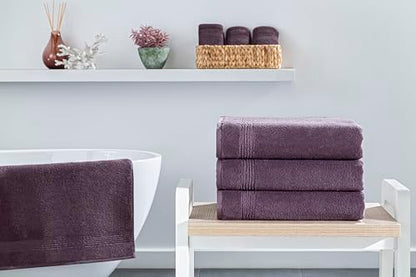 Ozdilek 4-Piece Bath Towels, 27x54, 100% Turkish Cotton, Luxury Quick Dry, Extra Large, Fade-Resistant, Eco-Friendly, Spa Towel, Comfortable (Orchid Purple) - color: Orchid Purple
