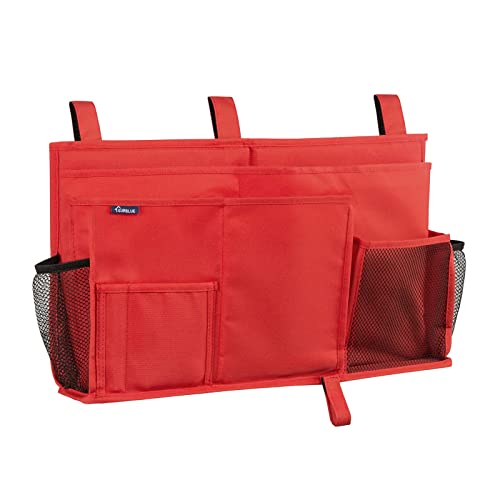 Surblue Caddy Hanging Organizer Bedside Storage Bag for Bunk and Hospital Beds, Red, L - color: Red, size: Large