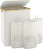 Extra Large 3 Section Dirty Clothes Laundry Basket with Lid, Dirty Clothes Hampers with Removable Bags for bedroom and Laundry Room, Beige - color: Beige, size: 145L