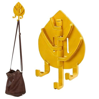 Wall Hook | Heavy Duty Space Saving Organizer - Multi-Hook Wall Coat Rack,for Jackets Hats Gloves Keys Scarves Purses Bags Bedroom Bathroom Entryway - color: Yellow
