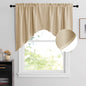 NICETOWN Room Darkening Rod Pocket Kitchen Tier Curtains - Tailored Scalloped Valance Swags (Biscotti Beige, 2 Pieces, 72 inches Wide Combined, 36 inches Long) - color: Biscotti Beige, size: 36"W x 36"L (Pack of 2)