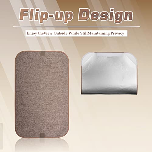 RV Door Window Shade Cover, Sun Blackout Fabric for Camper Privacy Entrance (16 x 25 inch)- Brown - color: Brown