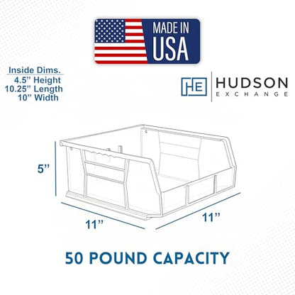 HE HUDSON EXCHANGE 11" x 11" x 5" (3 Pack) Plastic Stackable Storage Bin, Yellow - color: Yellow, size: 3 Pack