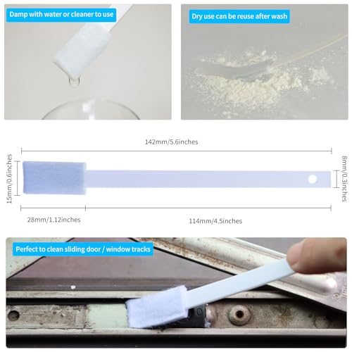 Disposable Detail Cleaning Brush for Tight Spaces, Detail Gap Crevice Cleaning Tool Set, Toilet Bowl Corner Hinge Scrubber, Stick Cleaner for Window Track, Door Grooves, Vent Fan, Stove, Keyboard