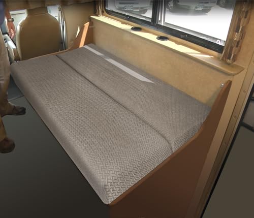 RV Couch Covers for Sofa Bed - 2-Piece Stretchable Backrest & Seat Covers for Jackknife Sleeper Sofas (Khaki) - color: Khaki