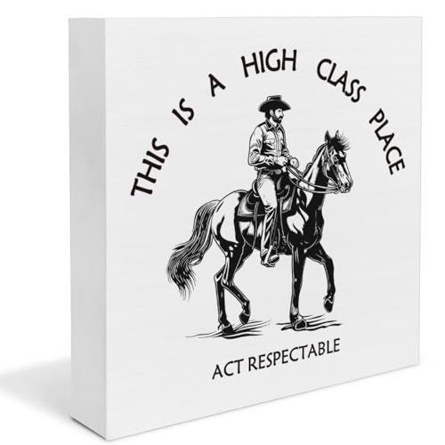 Western Cowboy Decor, Act Respectable Cowboy Wooden Sign, Vintage Western Decor for Bathroom Bedroom Home Dorm - color: THIS