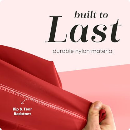 Nylon Laundry Bag - Locking Drawstring Closure and Machine Washable. These Bags will Fit a Laundry Basket or Hamper and Strong Enough to Carry up to Three Loads of Clothes. (Red) - color: Red, size: 22" x 32"