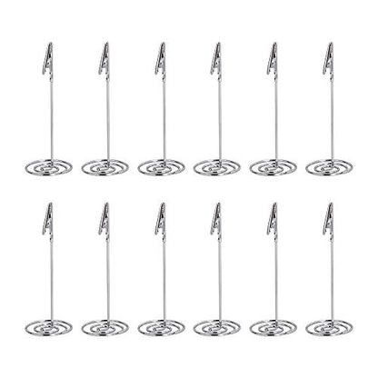 Artliving 12pcs Place Card Holder Memo Holder Clip Photo Holder Table Number Holder Sliver - color: Silver