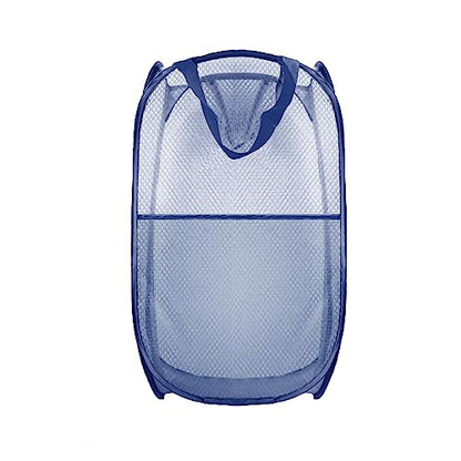 Collapsible Pop Up Laundry Hamper, Extra Large Mesh Foldable Laundry Basket, 28" x 16" x 16" (Blue) - color: 1P Blue