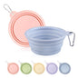 Collapsible Dog Bowls 2-Pack, Portable Travel Dog Bowl with Carabiner, Food-Grade Silicone Pet Bowl for Hiking, Walking(Macaron Pink and Blue) - color: 12 OZ Macaron Pink and Blue
