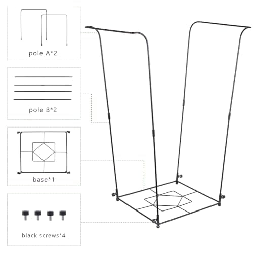 2 Pack Trash Bag Holder, 30-45 Gallon Metal Garbage Bag Holder, Multi-use Portable Trash Bag Holder Stand, Square Pattern Base Leaf Bag Holder for Patio, Yard, Garden - color: BlackC-2 PCS