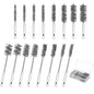 16 Pcs Stainless Steel Bore Brush Set - 5" Extended & 4" Standard Wire Brushes for Drill with 1/4" Hex Shank, Bore Cleaning Brush Set for Rust Removal, Tube, Pipe & Hole Cleaning, 5/16" to 1" Sizes