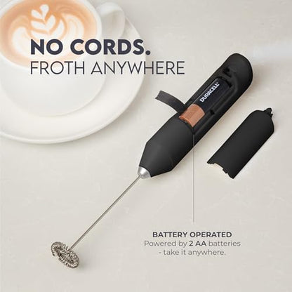 Zulay Kitchen Powerful Milk Frother Wand - Handheld Stainless Steel - Battery Operated Drink Mixer for Coffee, Lattes, Cappuccino, Matcha - Froth Mate Frother Gift - Midnight Black - color: Midnight Black, size: Classic Froth Mate