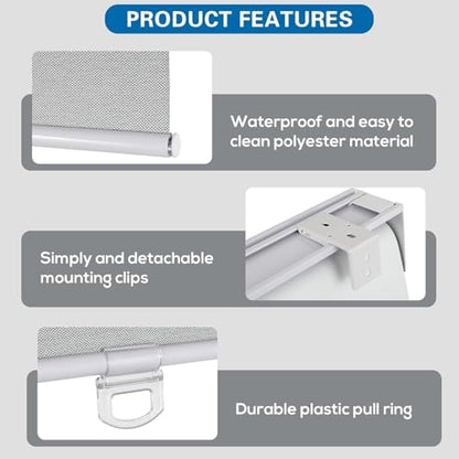 Cordless RV Blind, Blackout Window Curtain Pleated Shade for RV, Camper and Motorhome Window, Fit for 18" W x 30" H Rough Opening RV Window, Grayish White - size: 25"W x 36"H