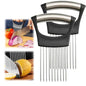 Stainless Steel Onion Slice Holder, Lemon Slicer Vegetable Cutter, Chopper Slicing Assistant Tool for Meat, Onion, Potato, Tomato Home Kitchen Tools (2 PCS) - color: 2 PCS