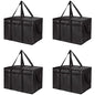 Bodaon 4-Pack Insulated Food Delivery Bag, XXX-Large Meal Grocery Tote Insulation Bag for Hot and cold Food, Commercial, Large Capacity Reusable Warming Bag, Black - color: Black, size: XXX-Large