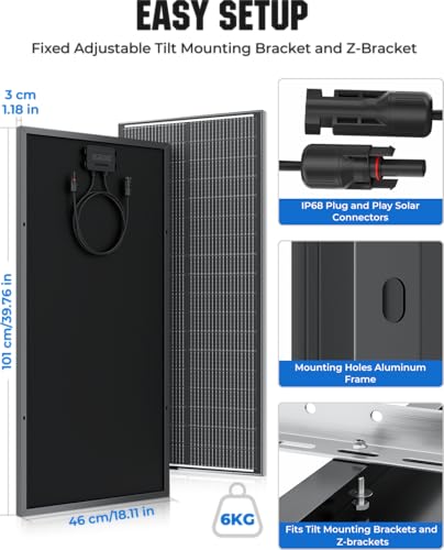 400 Watt Solar Panel, 25% High-Efficiency, 4PCS 100W Solar Panels, 18BB N-Type, Monocrystalline PV Modules, for RV, Marine, Rooftop, Farm and Off-Grid System - style: 400W-100W 4PC