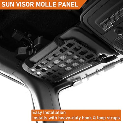 Hooke Road MOLLE Sun Visor Panel - Universal Rigid Tactical Gear Organizer | EDC Pouch & Tool Storage Shelf | Interior Accessory for Most SUVs, Trucks, Vehicles