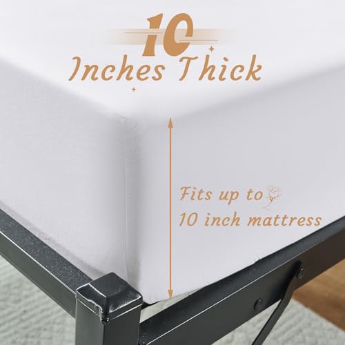VACVELT Cot Fitted Sheet, 31 x 75 Inch White Cot Sheets, Ultra Soft and Breathable Microfiber Bed Cover Snug Fit for Narrow Twin/RV Bunk/Camper Bunk/Guest Beds/Trifold Mattress - color: White