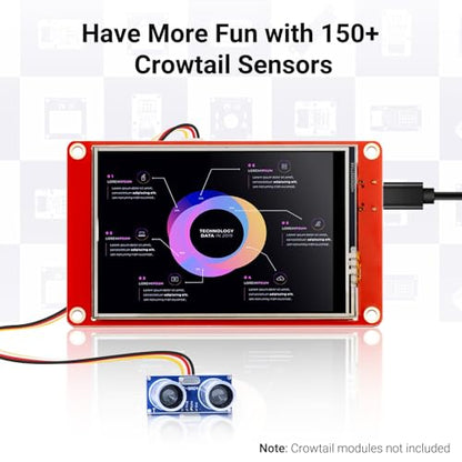 ELECROW ESP32 Display 480x320, 3.5 Inch HMI Touch Screen SPI TFT LCD Touchscreen with Acrylic Case, 32-Bit LX6 Dual-Core Processor, Up to 240MHz, Compatible with Arduino, LVGL, PlatformIO, MicroPython