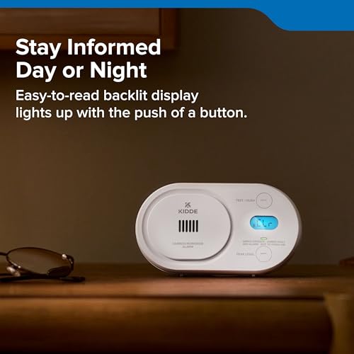 Kidde Carbon Monoxide Detector, AA Battery Powered, Digital Backlit Display, Portable for Travel or Home, LED Status Indicators, 85 dB Alarm, 5th Edition, COBD - style: 5th Edition
