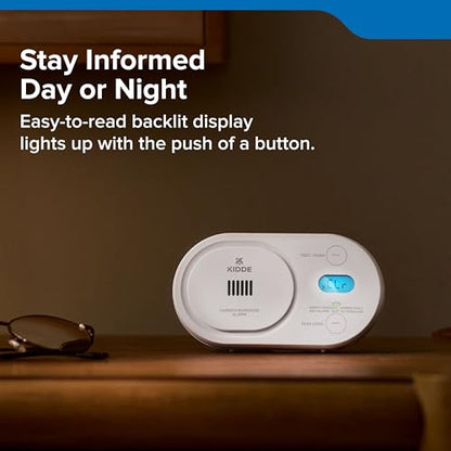 Kidde Carbon Monoxide Detector, AA Battery Powered, Digital Backlit Display, Portable for Travel or Home, LED Status Indicators, 85 dB Alarm, 5th Edition, COBD - style: 5th Edition