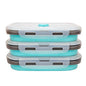 CARTINTS Set of 3 Collapsible Food Storage Containers with Lids, Collapsible Silicone Bowls, Silicone Lunch Containers, For Meal Prep, Camping, Travel, Microwave and Freezer Safe,500ml,Blue - color: Blue