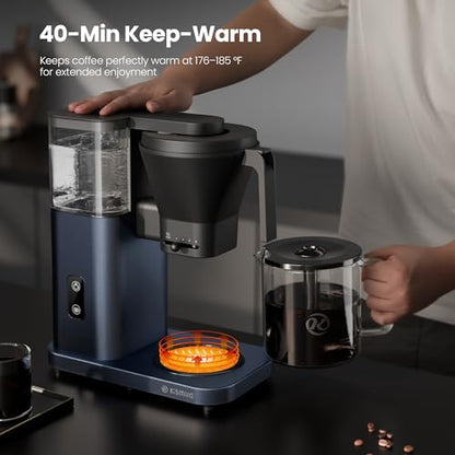 Kismile SCA-Certified 8 Cup Drip Coffee Maker, Pour Over Coffee Machine with 3s Instant Heat 197–205℉, Adjustable Flow Control, Removable Water Tank, Deep Cold Brew & 40 Min Keep Warm (Blue) - color: Glacier Blue