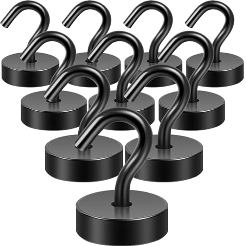 Neosmuk Magnetic Hooks, Cruise Ship Essentials, 40lb+ Heavy Duty Magnetic Hooks for Cruise Cabins, Refrigerator, Grill, Hanging, and Travel | Extra Strong Must-Haves Magnet Hook,Black,Pack of 10 - color: Black, size: 40lb Magnetic Hooks