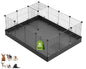 LANGXUN 16pcs Small Animal Pet Playpen with Door & Waterproof Mat, Rabbit Guinea Pig Cage, Puppy Kitten Playpen | Indoor & Outdoor Portable Metal Wire Yard Fence 13x13in - style: 16pcs Square Panels (13'' x 13")