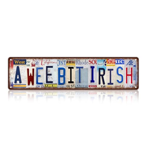 Vintage a Wee Bit Irish Metal Tin Signs Street Signs | Man Cave Wall Decor 16 x 4 Inches - color: a Wee Bit Irish