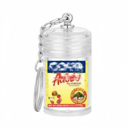 Mini Adobo Seasoning Keychain Bottle – 1.8in Empty Spice Jar with Shaker Cap – Travel Refillable Container for Camping, Lunchboxes & Gifts – AS Plastic – 1-Pack